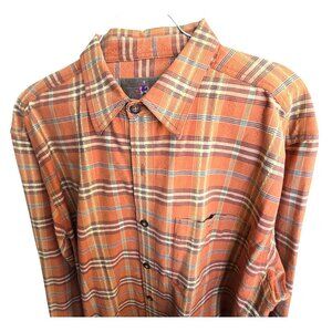 The Territory Ahead Mens Shirt Orange Plaid Long Sleeve Button-Up Size L CM2204